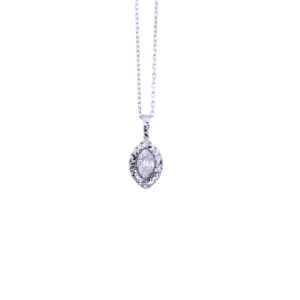 Baguette and Round Cut Diamond Pendant