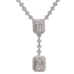 Multi-Shape Baguette and Round Cut Diamond Necklace
