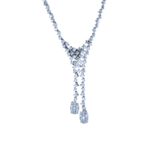Round Cut Diamond Double Strand Necklace