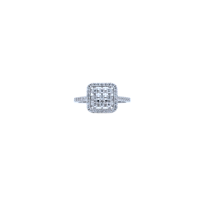 Cushion Cluster Diamond Ring