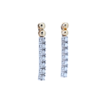 Two-Tone Diamond Tennis Stud Earrings
