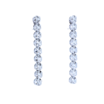 Round Cut Tennis Diamond Stud Earrings