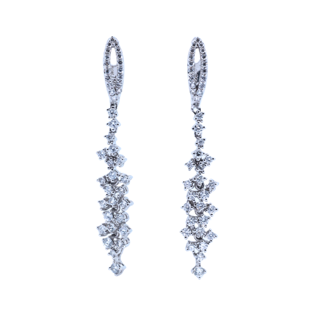 Round Cut Multi-Shape Diamond Drop Earrings