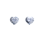 Heart-Shaped Diamond Stud Earrings