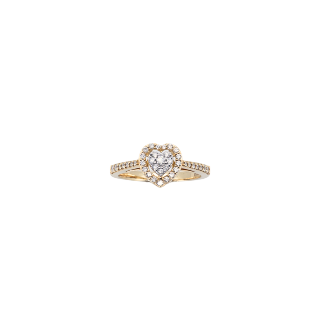 Round Cut Heart-Shaped Diamond Ring