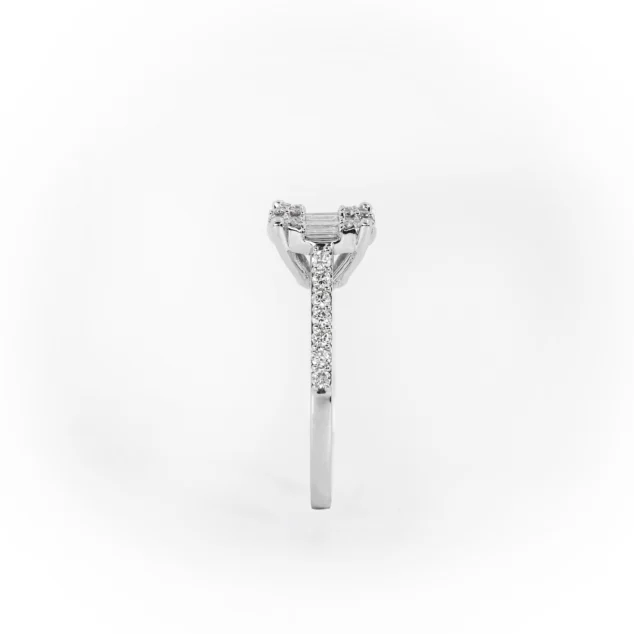 Round and Baguette Diamond Ring