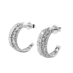 Baguette Cut Diamond Hoop Earring