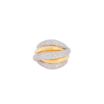 Two-Tone Crossover Round Cut Diamond Ring