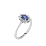 Sapphire and Diamond Oval Cut Ring