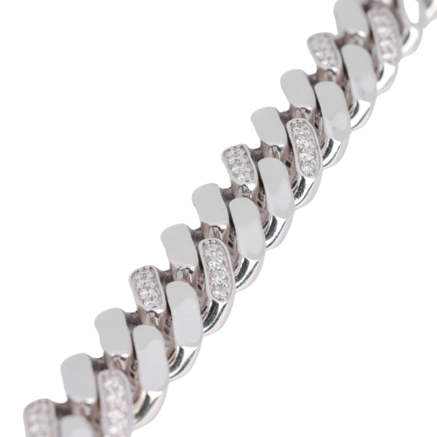 Round Brilliant Cut Diamond Cuban Chain Bracelet