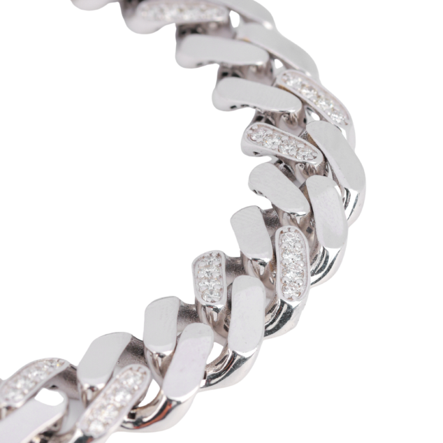 Round Brilliant Cut Diamond Cuban Chain Bracelet