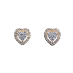 Round Cut Heart-Shaped Stud Earrings