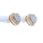 Round Cut Heart-Shaped Stud Earrings