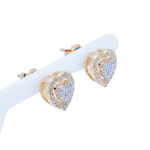 Round Cut Heart-Shaped Stud Earrings