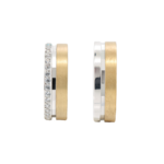 Diamond yellow and white gold wedding bands