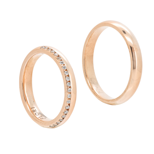 Diamond rose gold wedding bands