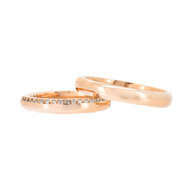 Diamond rose gold wedding bands