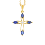 Emerald and diamond cross