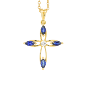 Emerald and diamond cross