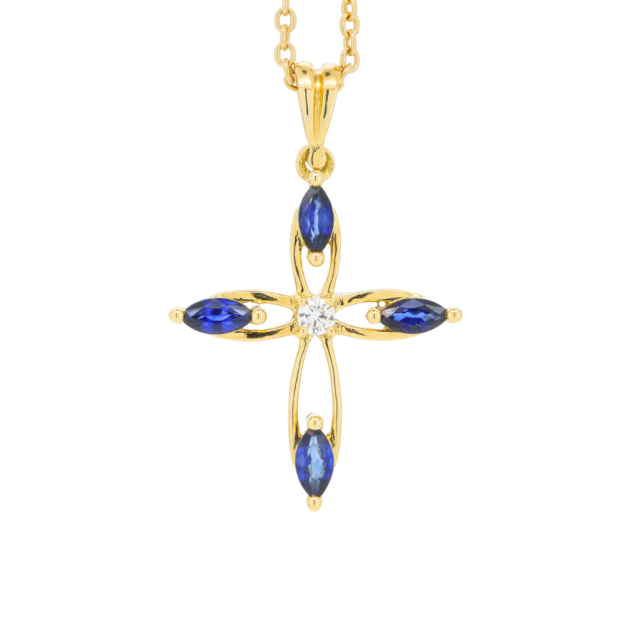 Emerald and diamond cross