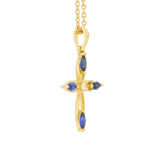 Emerald and diamond cross