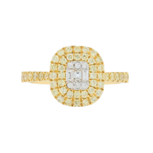Yellow Halo Diamond Ring