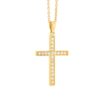Diamond and yellow gold cross