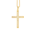 Diamond and yellow gold cross