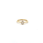 Teardrop halo diamond ring