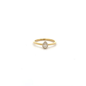 Teardrop halo diamond ring