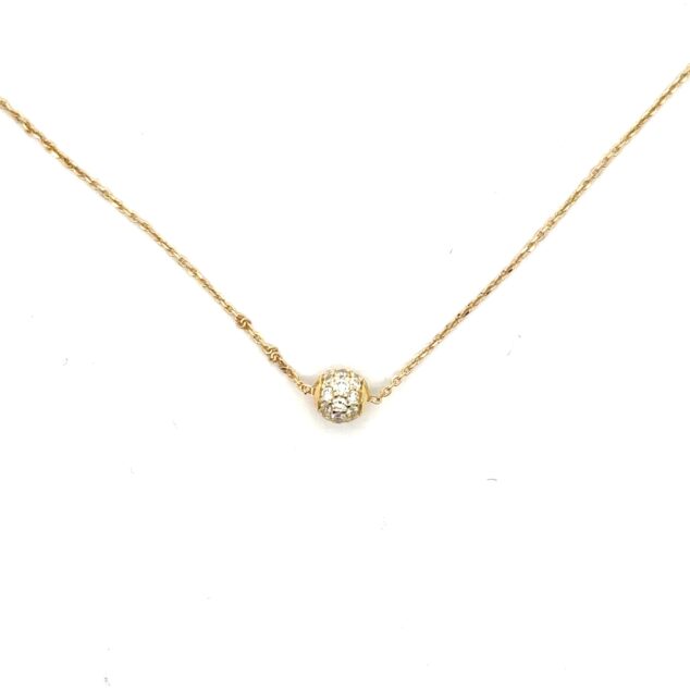 Golden Sphere Diamond Pendant