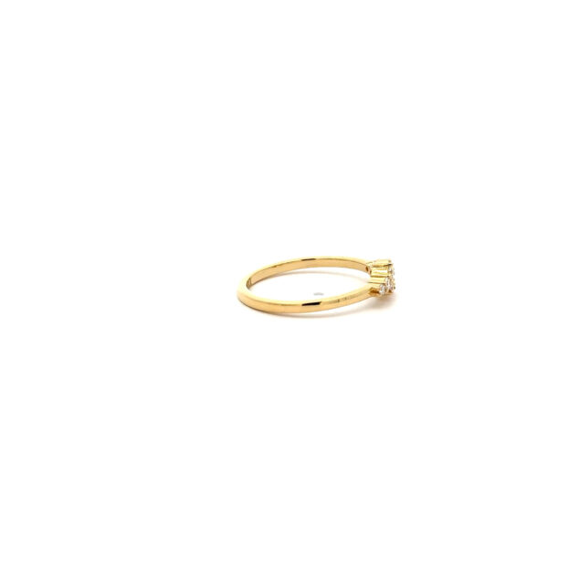 Golden cluster diamond ring