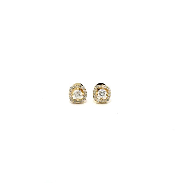 Luminous diamond halo earrings