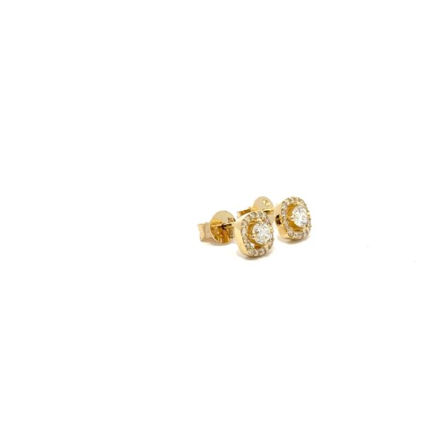 Luminous diamond halo earrings
