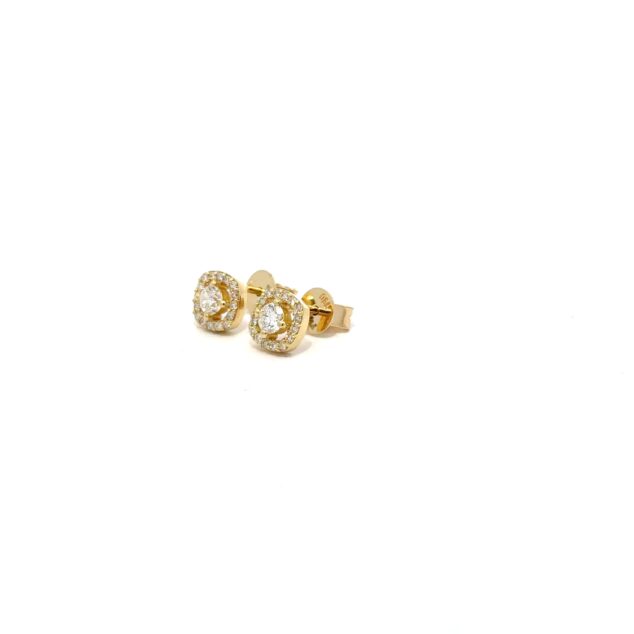 Luminous diamond halo earrings
