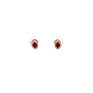 Crimson Halo Diamond and Ruby Studs