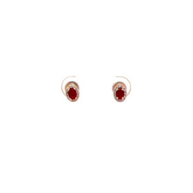 Crimson Halo Diamond and Ruby Studs